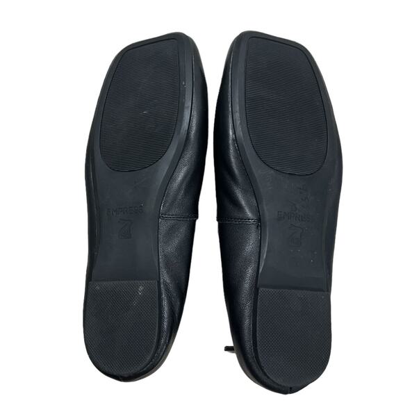 Empress Women's Size EU 42 US 10 Square Toe Ballet Flat Black Leather Slip On - Picture 6 of 9